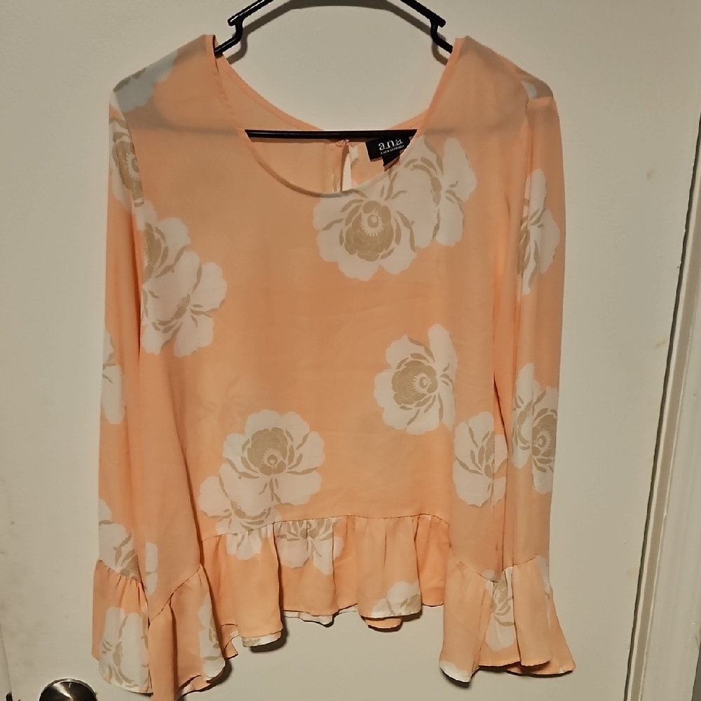 Peach Floral Women's Top